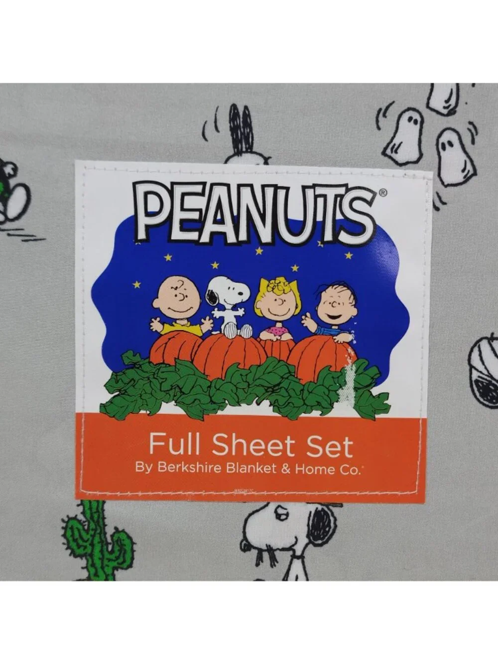 Peanuts Snoopy Cowboy Halloween Full Double Sheet Set By Berkshire Light Gray